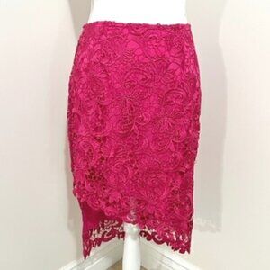Guess Pink Lace Asymmetrical Pencil Skirt